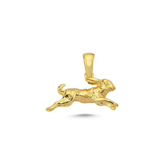 14K Gold Rabbit Animal Charm Necklace