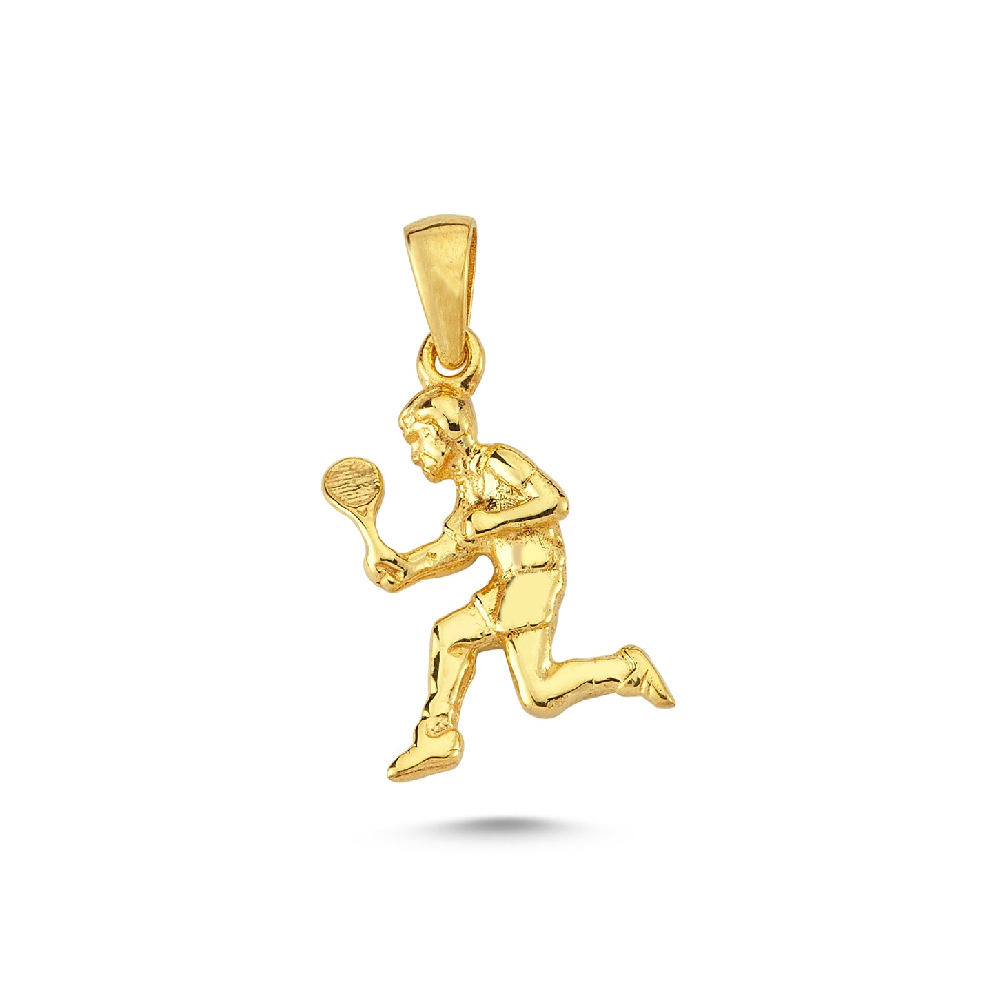 14K Gold Tennis Player Charm Necklace