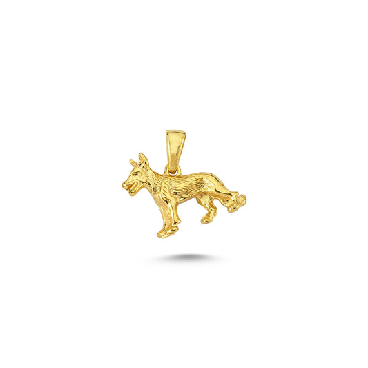 14K Gold Dog Animal Charm Necklace