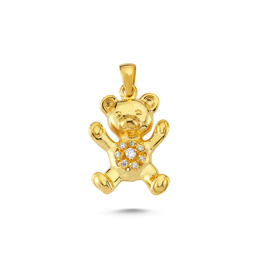 14K Gold Bear Animal Charm Necklace