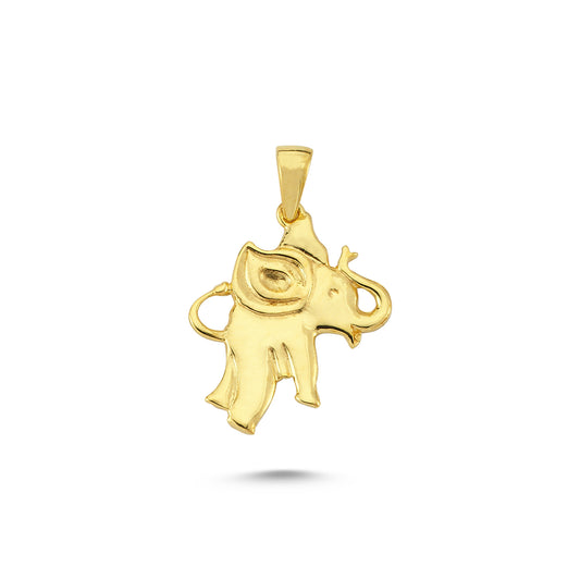 14K Gold Elephant Animal Charm Necklace