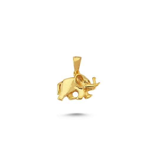 14K Gold Elephant Animal Charm Necklace