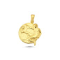 14K Gold Football World Charm Necklace