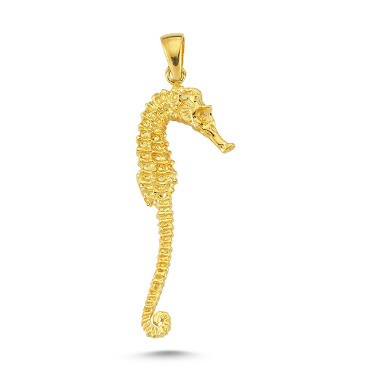 14K Gold Seahorse  Animal Charm Necklace