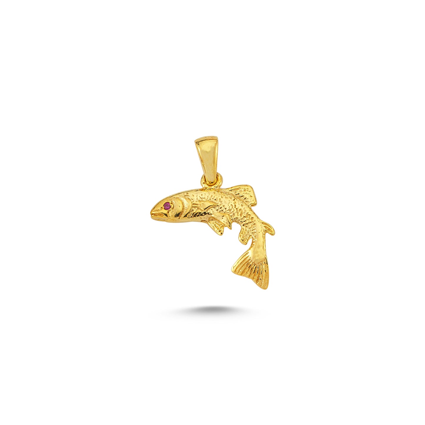 14K Gold Fish Animal Charm Necklace