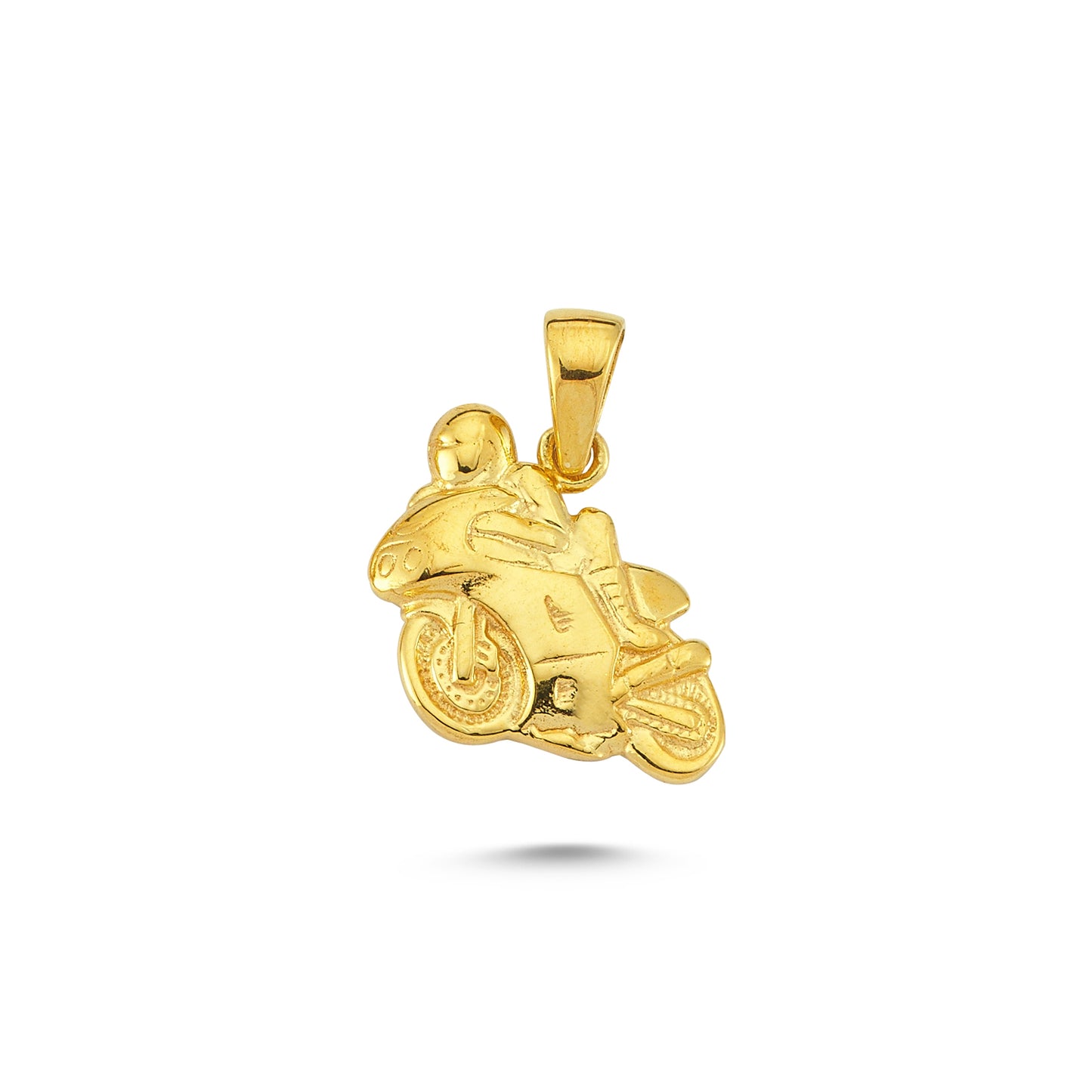 14K Gold Motorcycle Charm Necklace