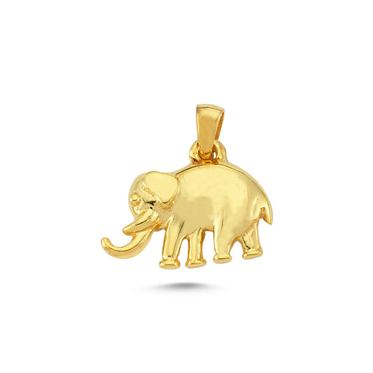 14K Gold Elephant Animal Charm Necklace