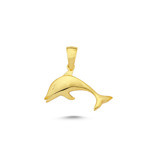 14K Gold Dolphin Animal Charm Necklace