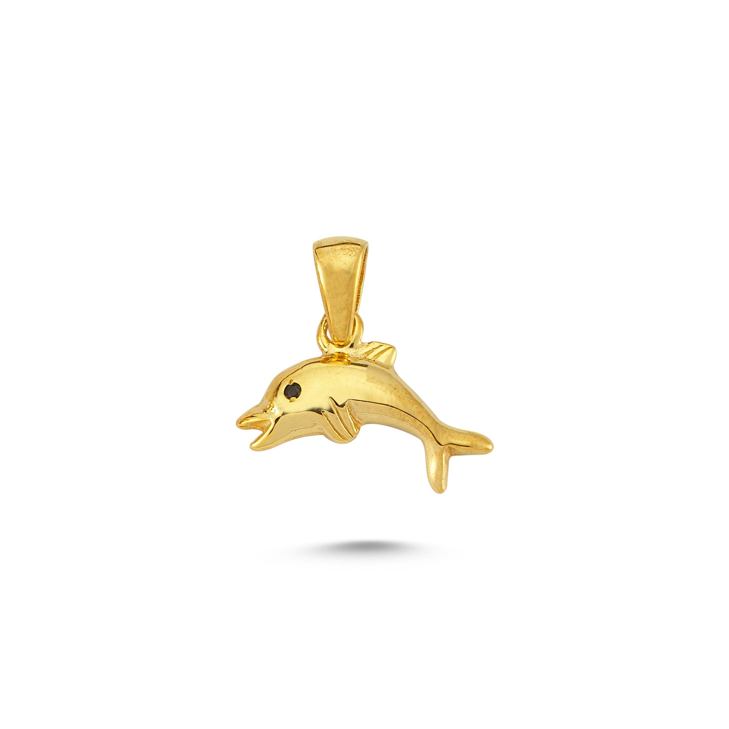 14K Gold Dolphin Animal Charm Necklace