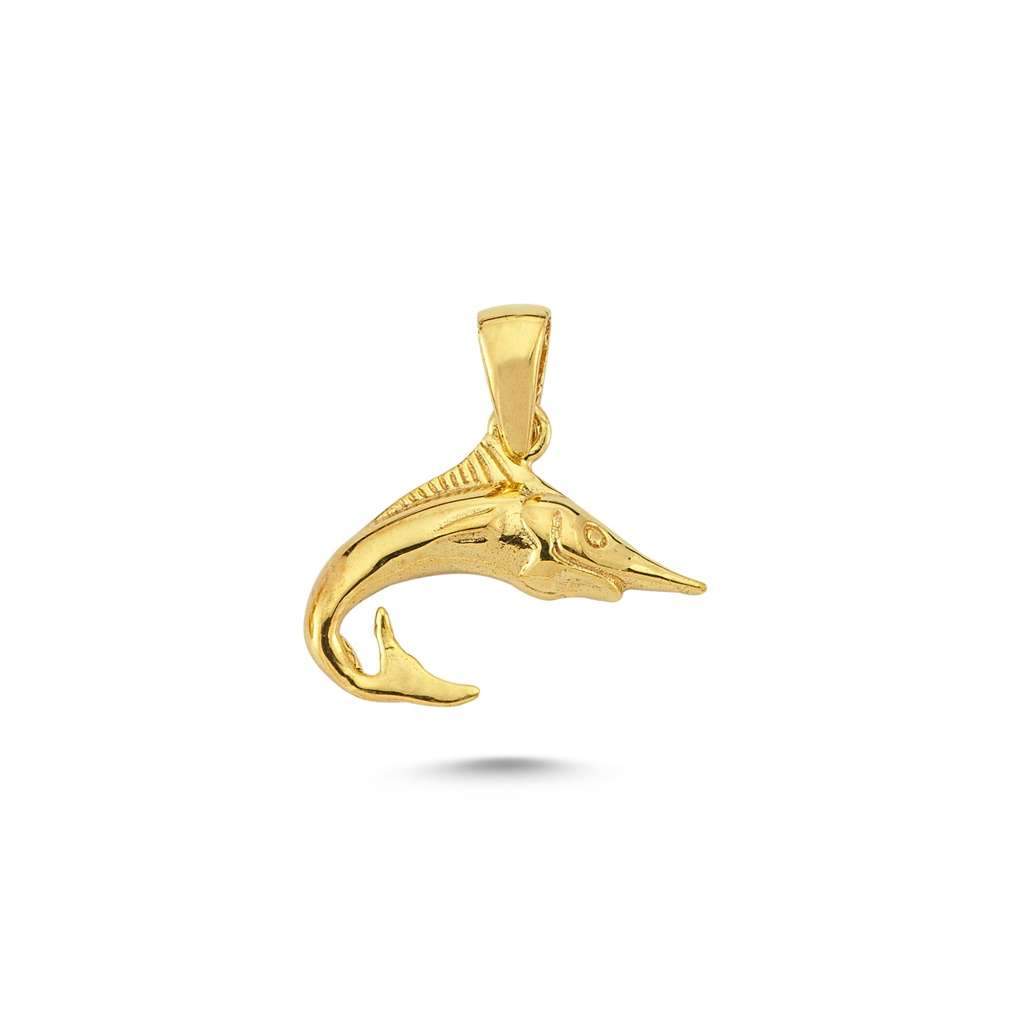 14K Gold Swordfish Animal Charm Necklace