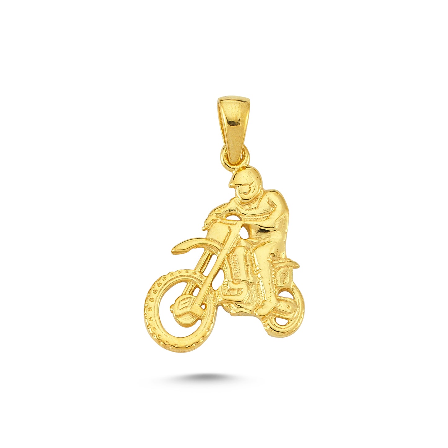 14K Gold Motorcycle Charm Necklace