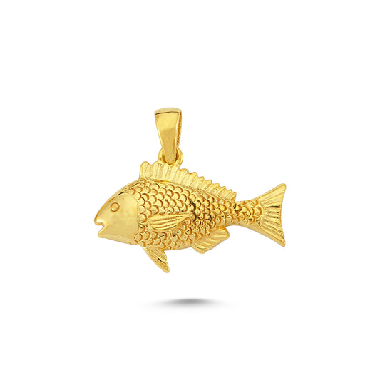 14K Gold Fish Animal Charm Necklace