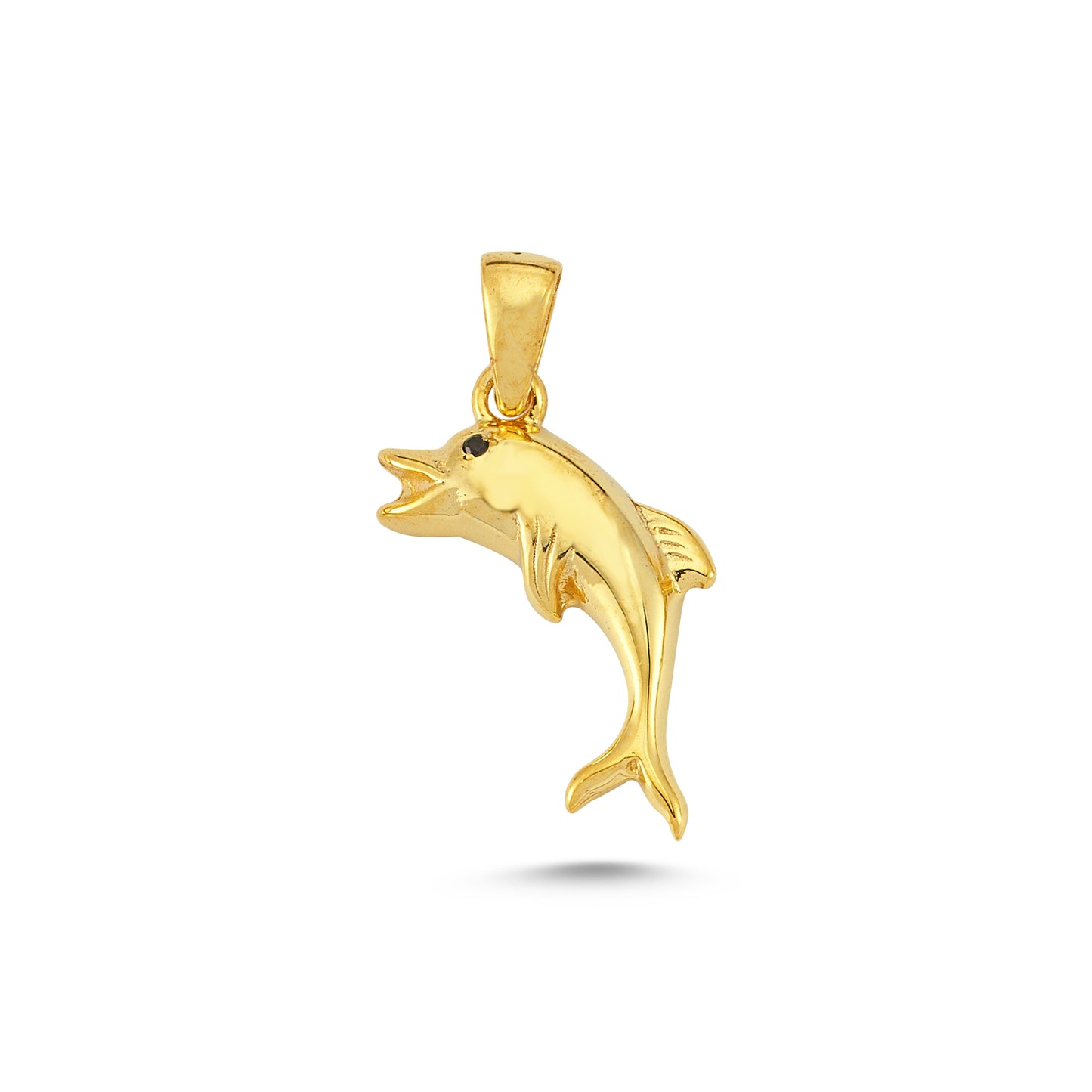 14K Gold Dolphin Animal Charm Necklace