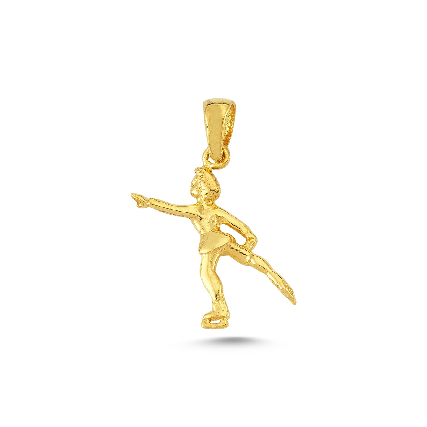 14K Gold Ice Skater Charm Necklace