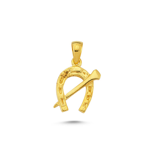 14K Gold Horseshoe Charm Necklace