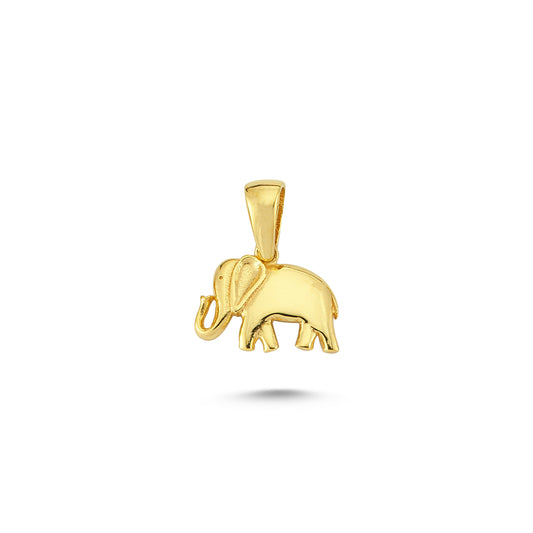 14K Gold Elephant Animal Charm Necklace