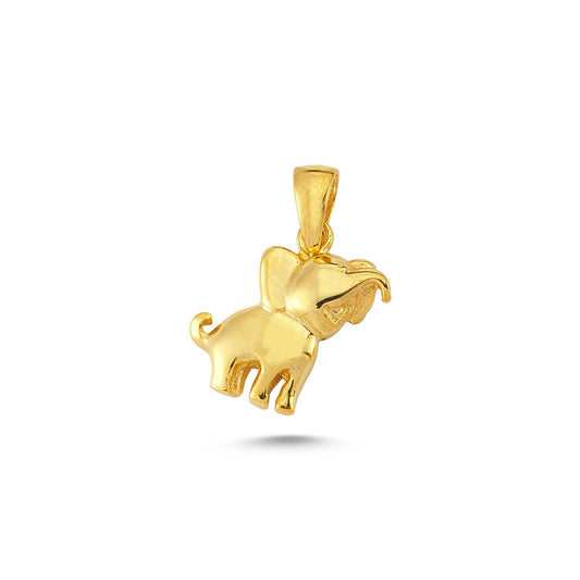 14K Gold Elephant Animal Charm Necklace