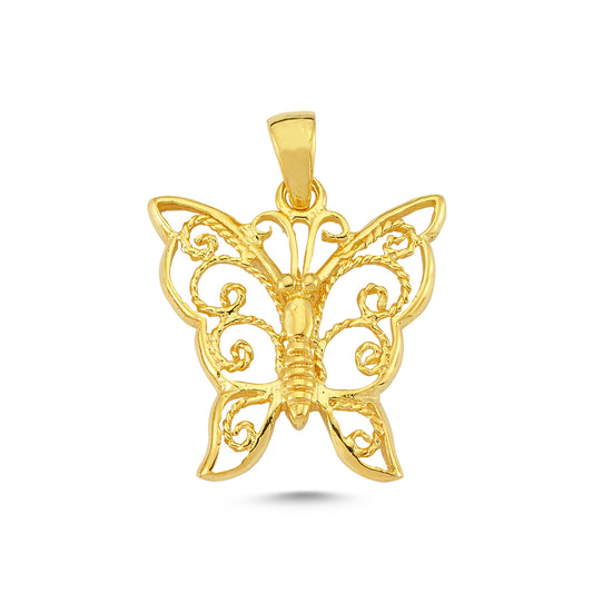 14K Gold Butterfly Animal Charm Necklace