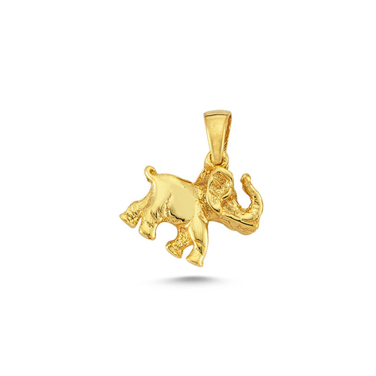 14K Gold Elephant Animal Charm Necklace