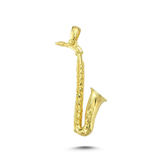 14K Gold Saxophone Charm Necklace