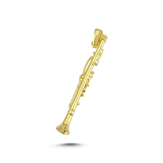 14K Gold Clarinet Charm Necklace