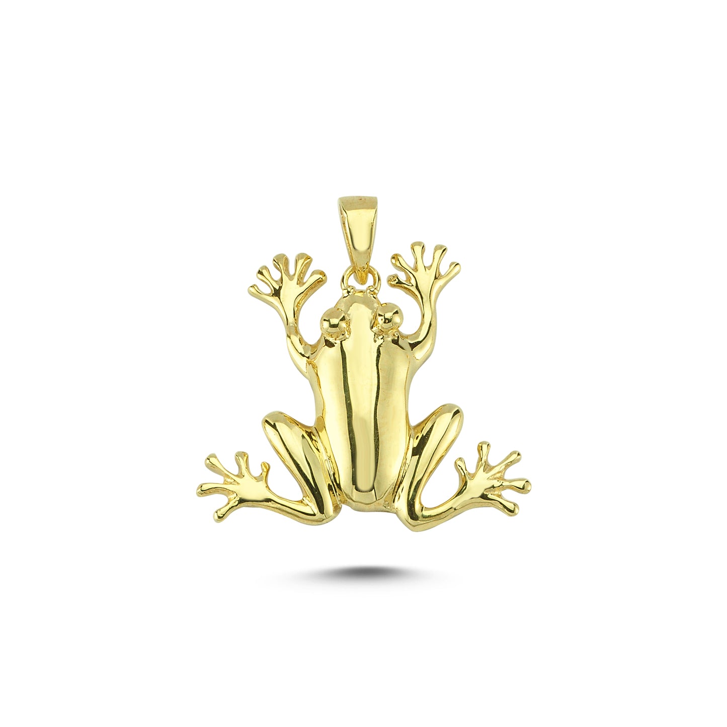 14K Gold Frog Animal Charm Necklace