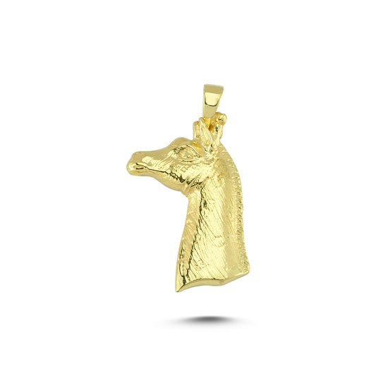 14K Gold Giraffe Head Animal Charm Necklace