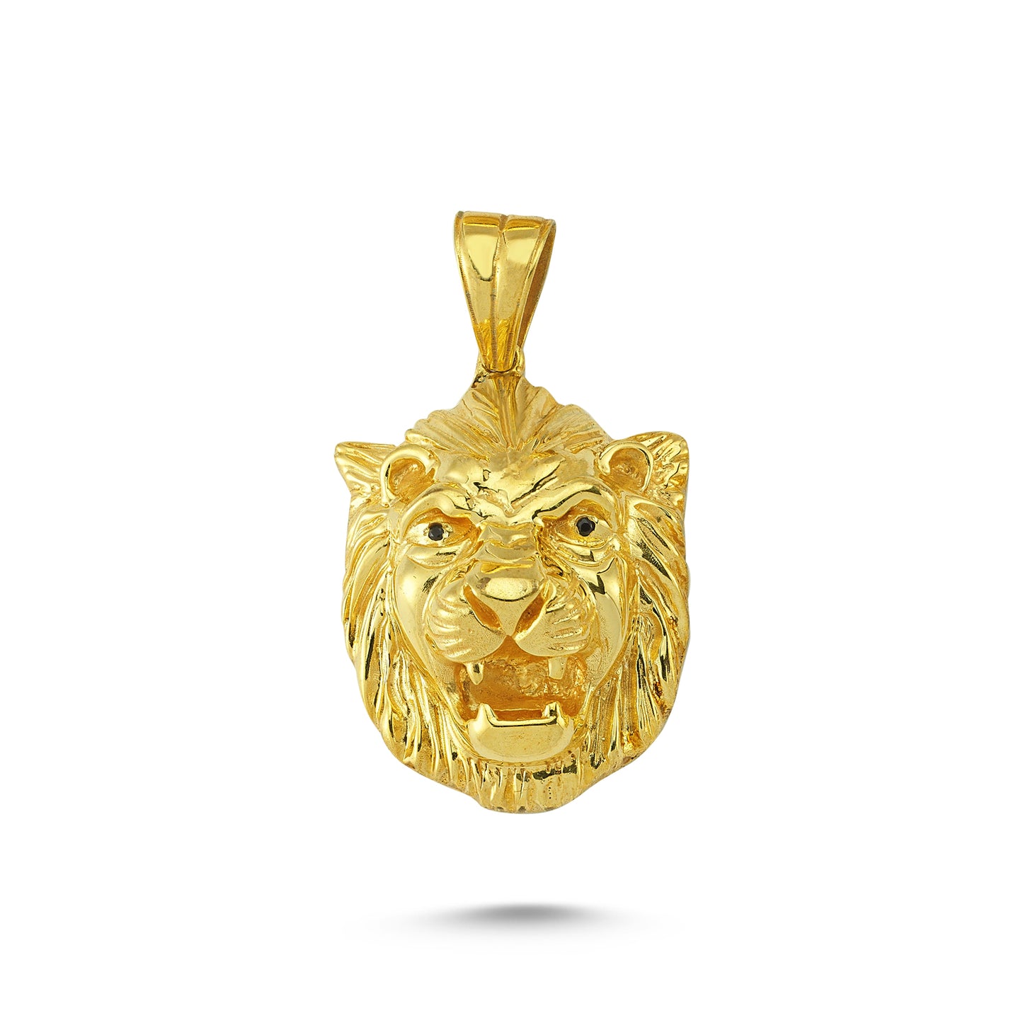 14K Gold Lion Head Animal Charm Necklace