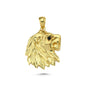 14K Gold Lion Head Animal Charm Necklace