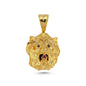 14K Gold Lion Head Animal Charm Necklace