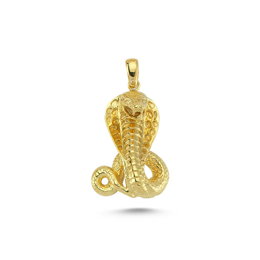 14K Gold Cobra Snake Animal Charm Necklace