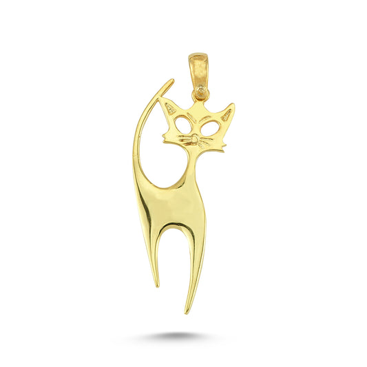 14K Gold Cat Animal Charm Necklace