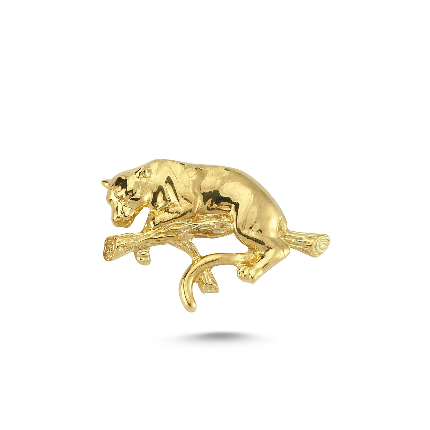 14K Gold Tiger Animal Charm Necklace