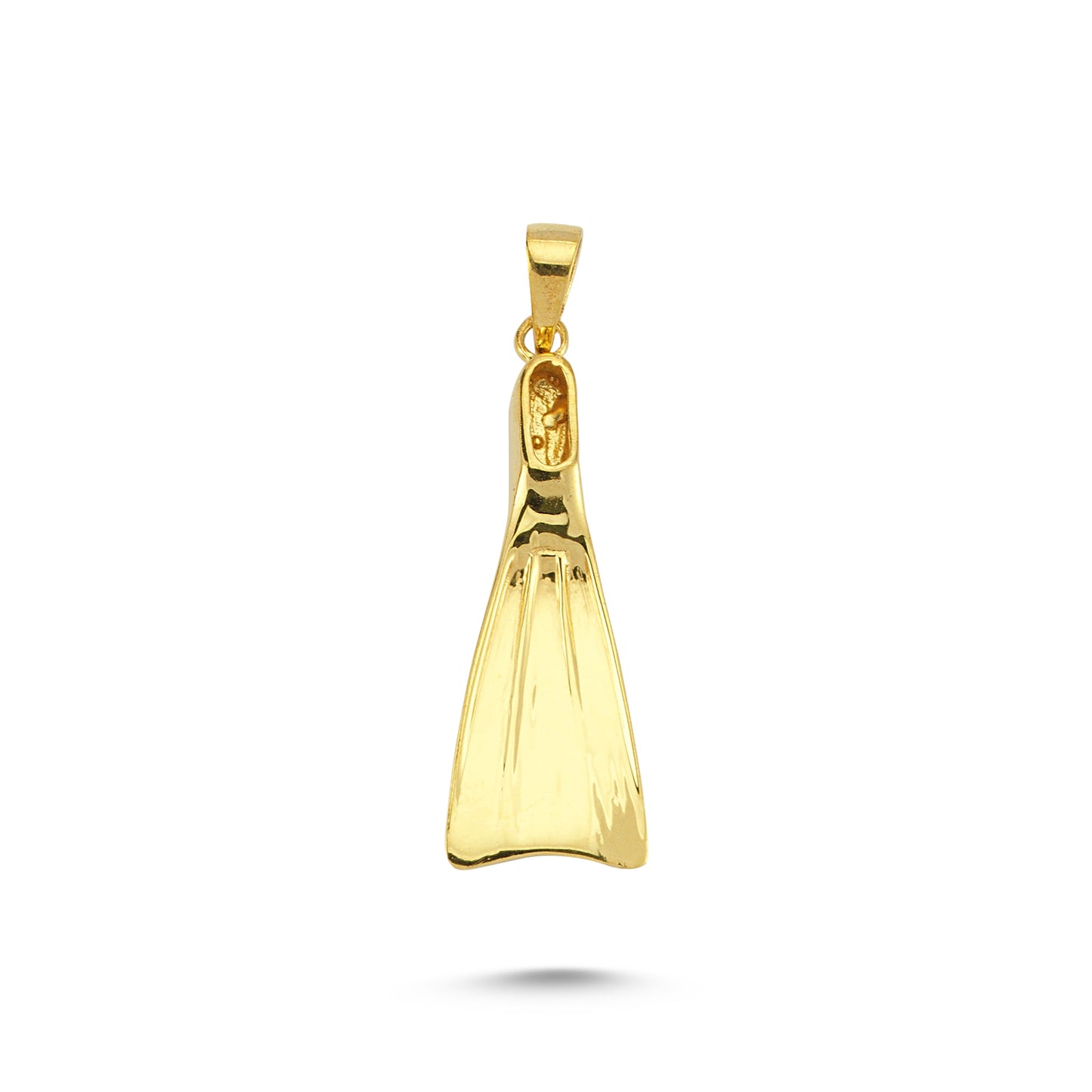 14K Gold Scuba Flipper Charm Necklace