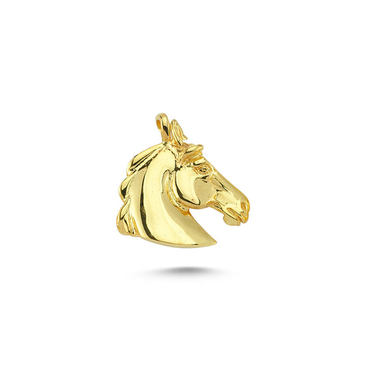 14K Gold Horse Head Animal Charm Necklace