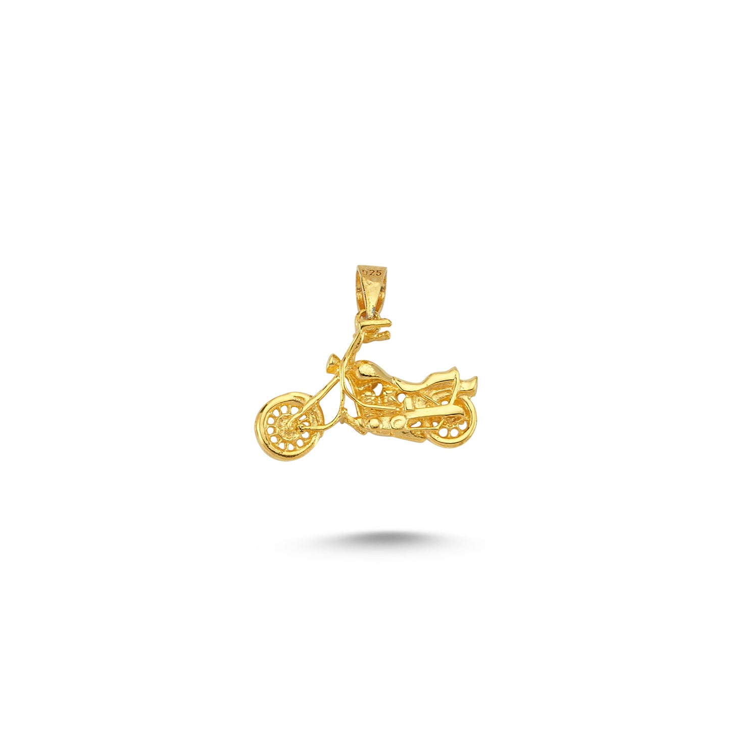 14K Gold Motorcycle Charm Necklace