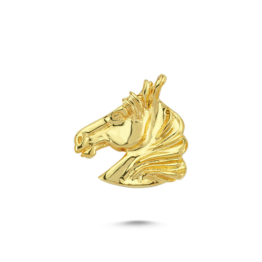 14K Gold Horse Head Animal Charm Necklace