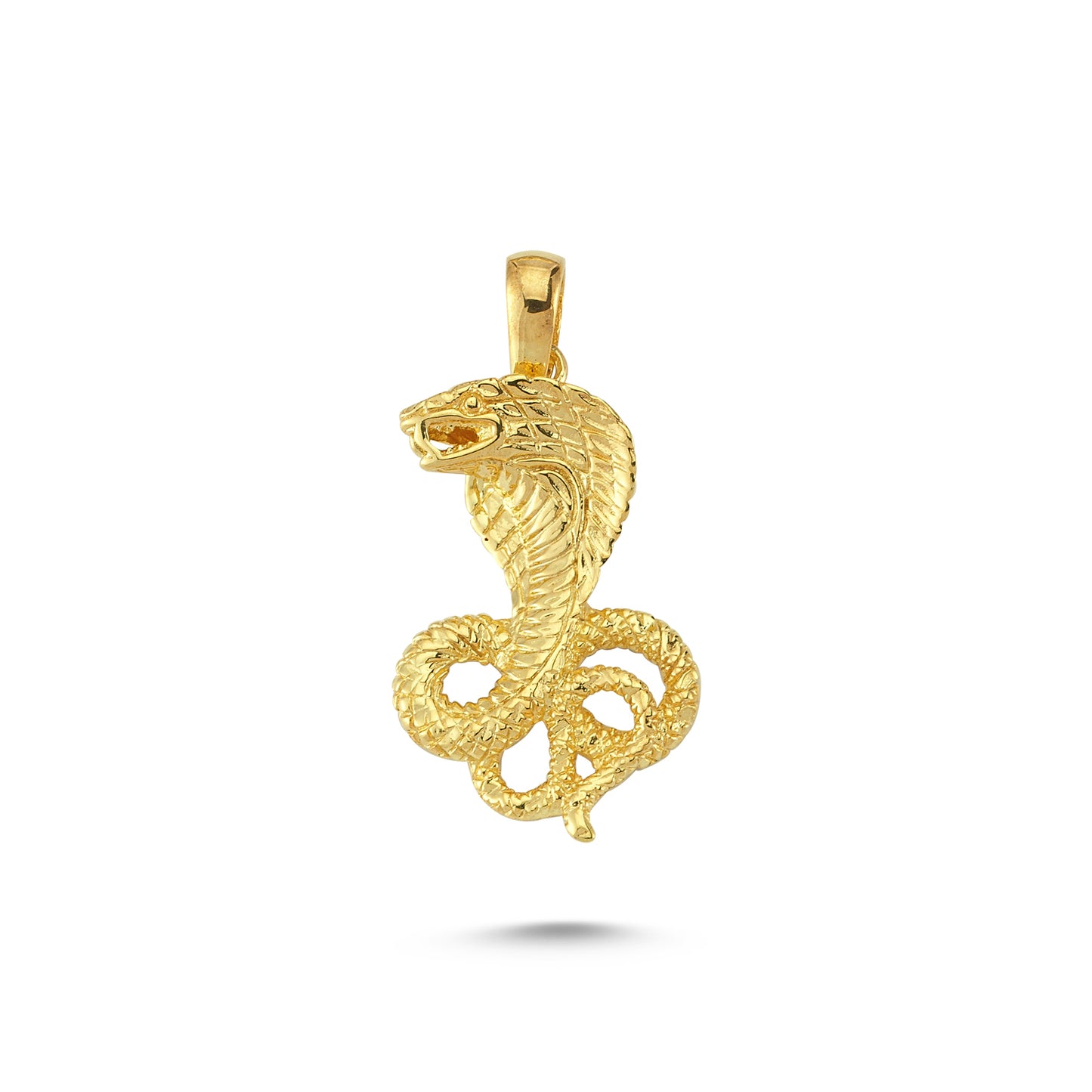 14K Gold Cobra Snake Animal Charm Necklace