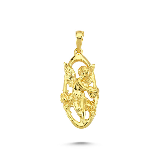 14K Gold Angel Charm Necklace