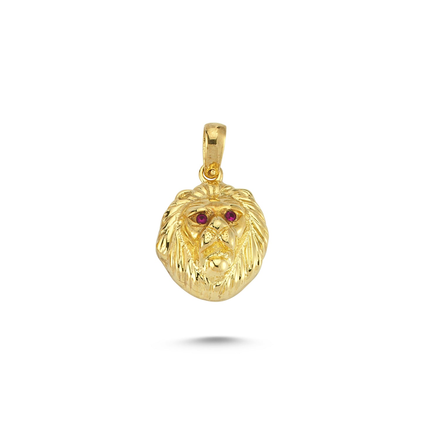 14K Gold Lion Head Animal Charm Necklace