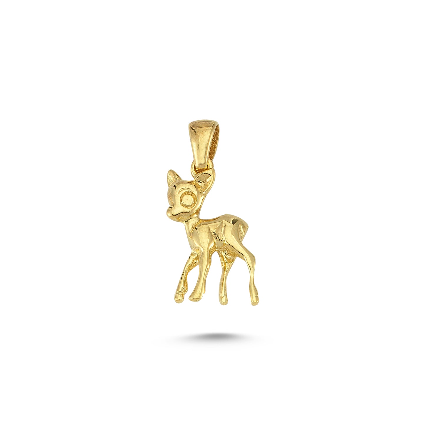 14K Gold Deer Animal Charm Necklace