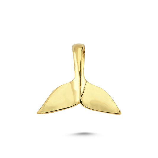 14K Gold Fish Fin Animal Charm Necklace