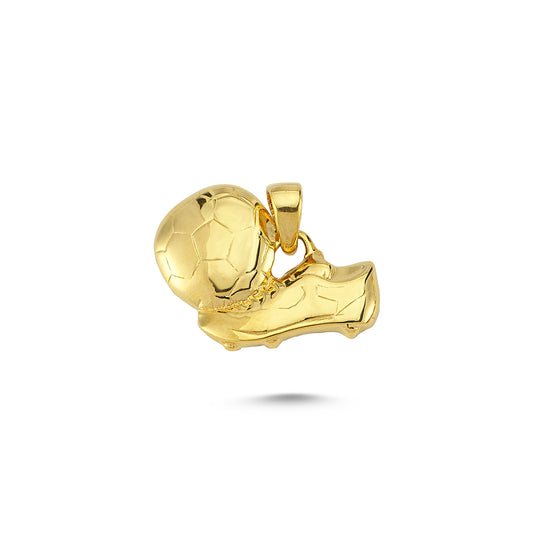 14K Gold Soccer Ball and Shoe Charm Necklace