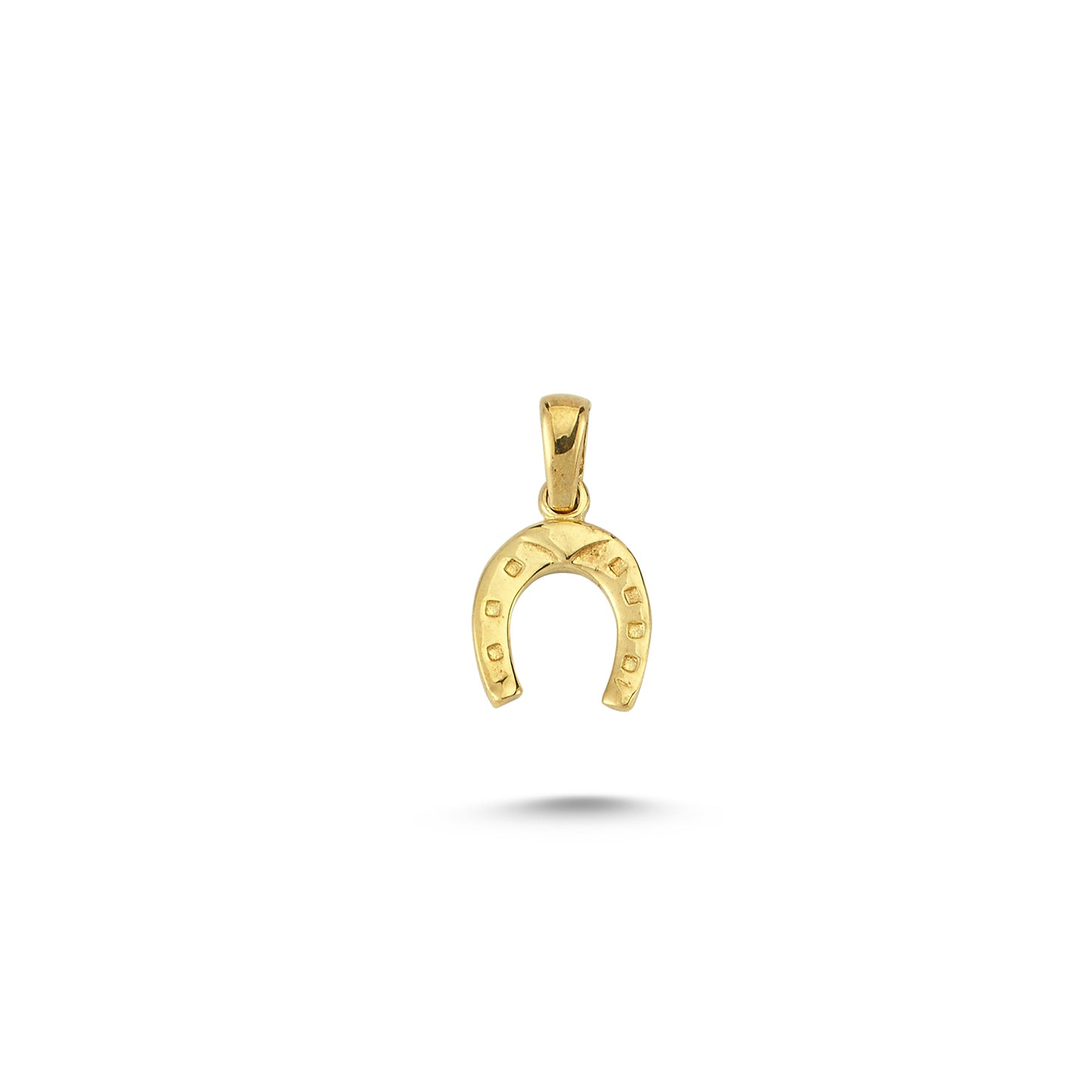 14K Gold Horseshoe Charm Necklace