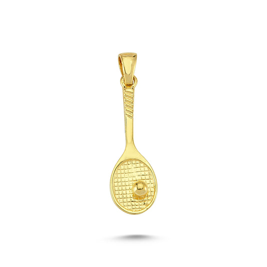 14K Gold Badminton Racket Charm Necklace