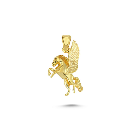 14K Gold Pegasus Animal Charm Necklace