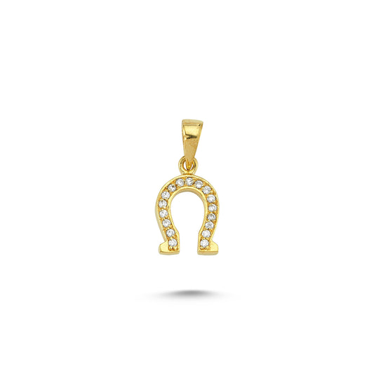 14K Gold Horseshoe Charm Necklace