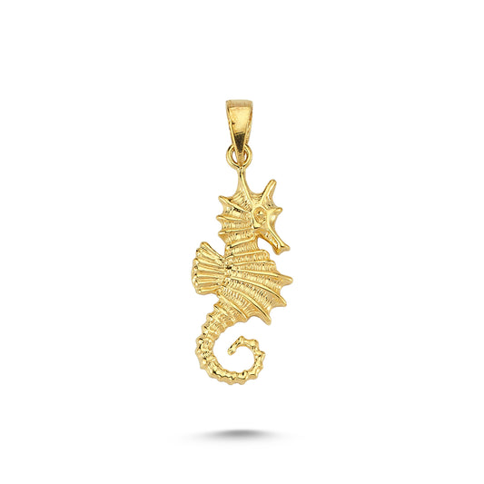 14K Gold Seahorse Animal Charm Necklace