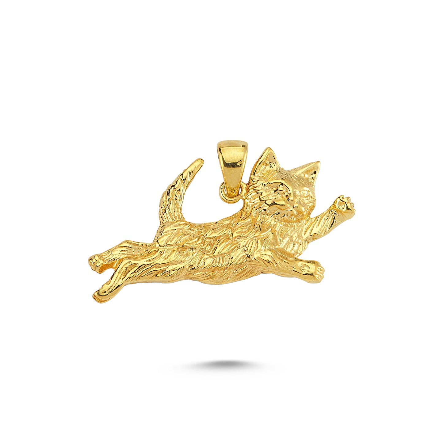 14K Gold Cat Animal Charm Necklace