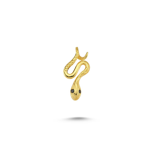 14K Gold Serpent Animal Charm Necklace